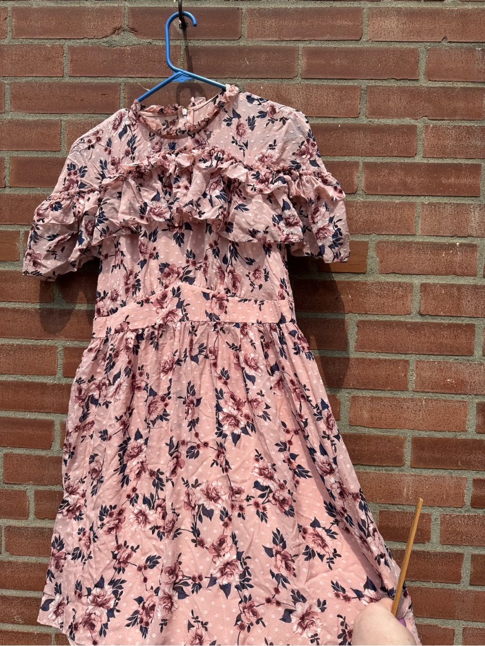 Kate Spade NY 100% Silk Floral Ruffle Dress Pink Size 10